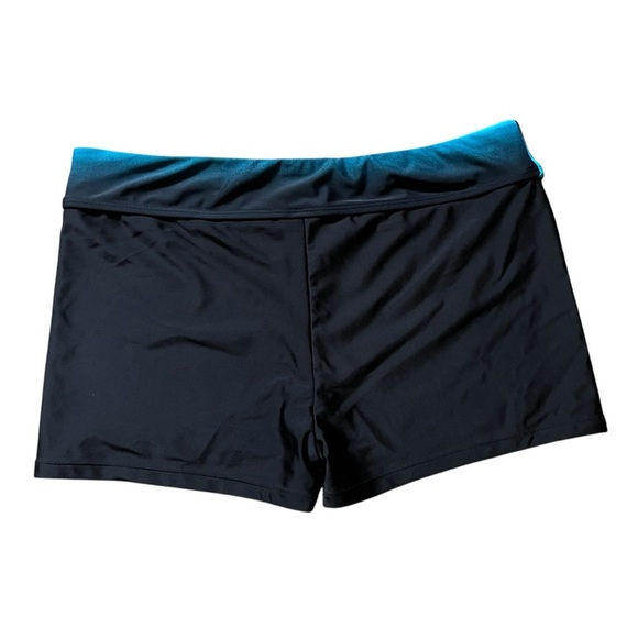 Women’s black and blue swim bottoms size large stretchy bikini shorts style - Picture 7 of 9